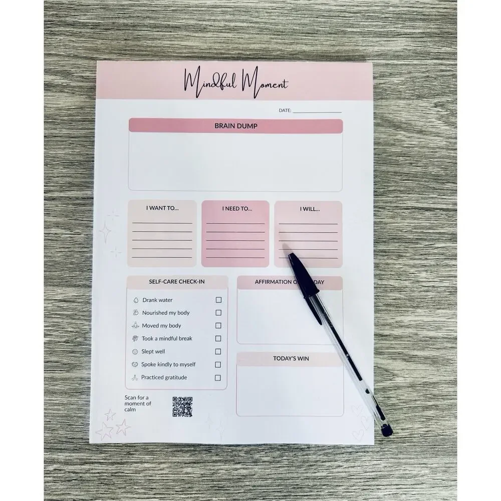 Brain Dump Notepad To Do List ADHD Self Care Journal w/ Free Goal Tracker